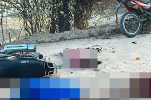 HOMICÍDIO CULPOSO - Homem morre e mulher e criança ficam feridas em acidente entre duas motos no Ceará